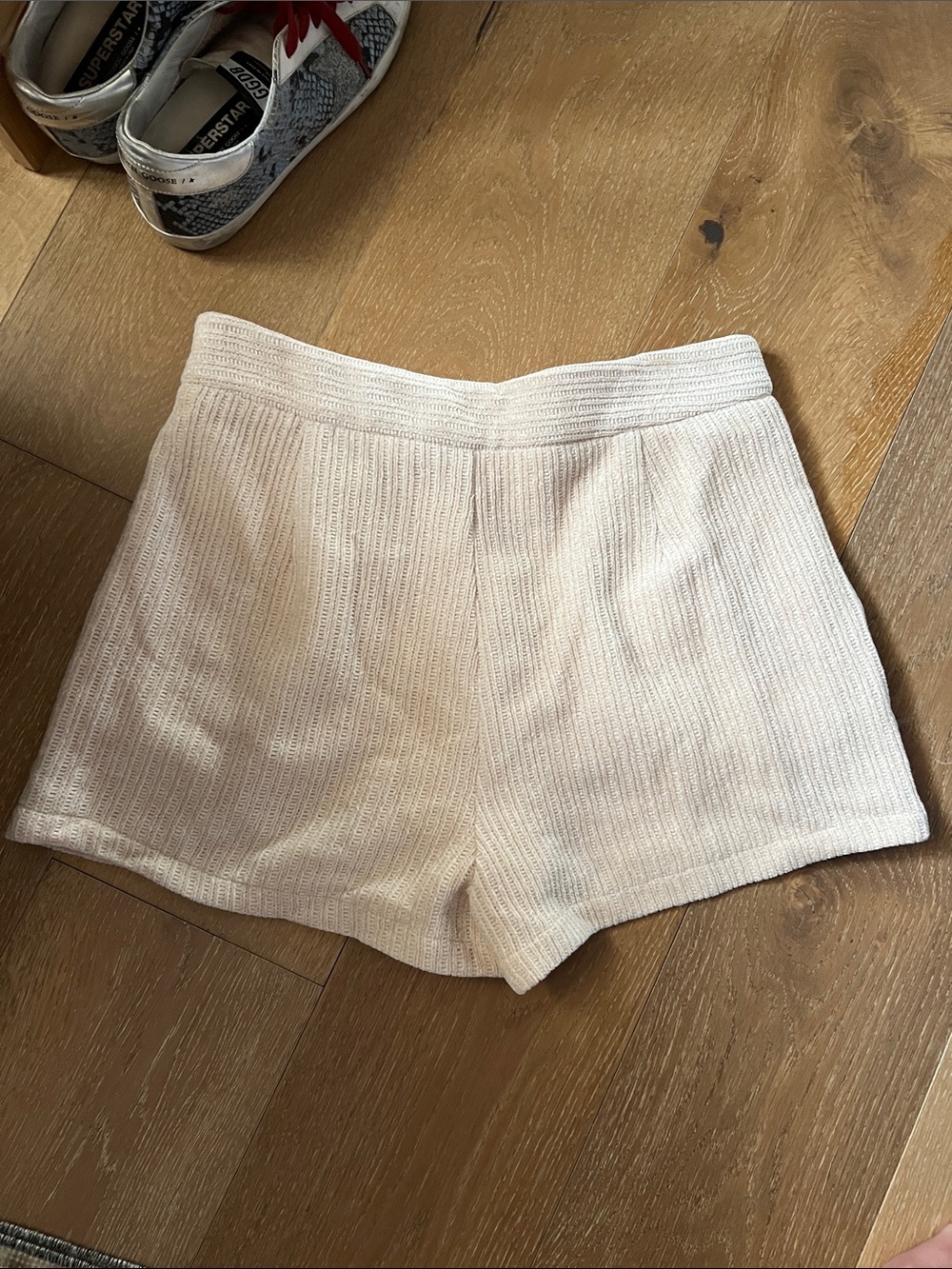 TCEC Cream Ribbed Shorts - Picture 3 of 5